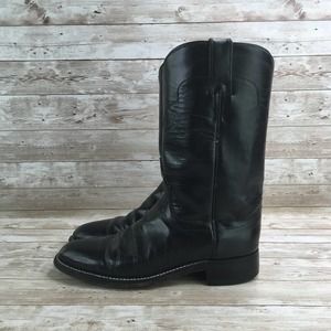Tony Lama Cowboy Roper Boot Womens 5 Solid Black